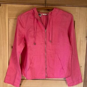 Edward Irish Linen Zip Up Hooded Top/Jacket